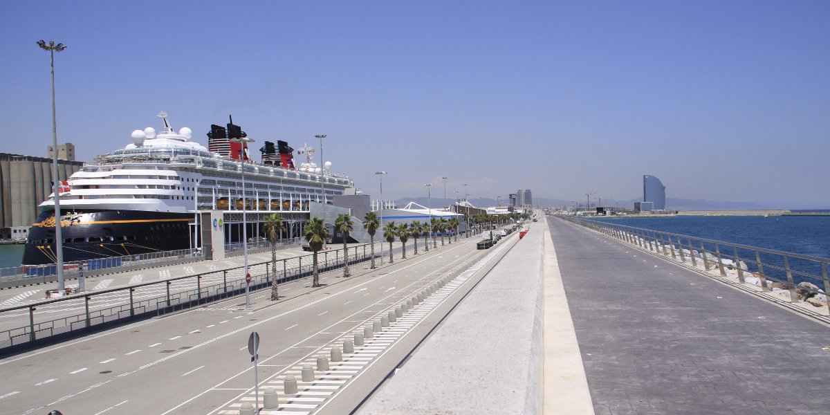 Cruise ship dock in Barcelona port